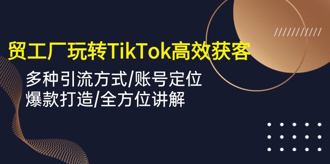 （10302期）外贸工厂玩转TikTok高效获客，多种引流方式/账号定位/爆款打造/全方位讲解-古龙岛网创