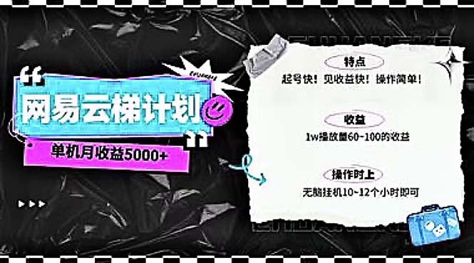 (10389期)2024网易云云梯计划 单机日300+ 无脑月入5000+-古龙岛网创
