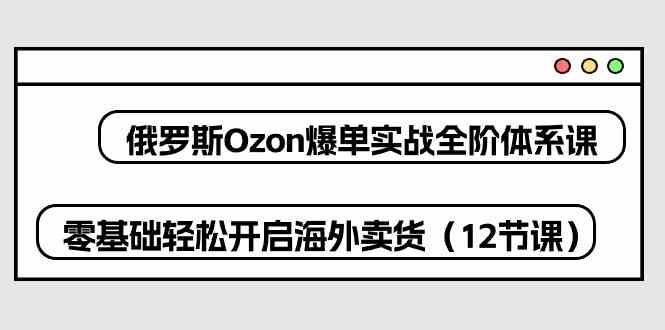 俄罗斯Ozon爆单实战全阶体系课，零基础轻松开启海外卖货（12节课）-古龙岛网创