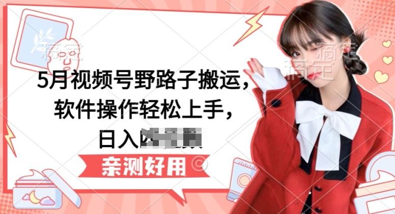 5月视频号野路子搬运，软件操作轻松上手，日入三位数【揭秘】-古龙岛网创