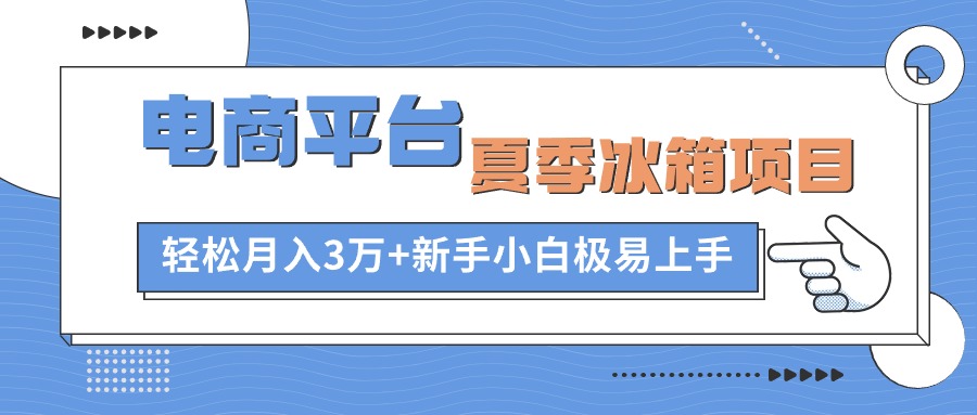 （10934期）电商平台夏季冰箱项目，轻松月入3万+，新手小白极易上手-古龙岛网创