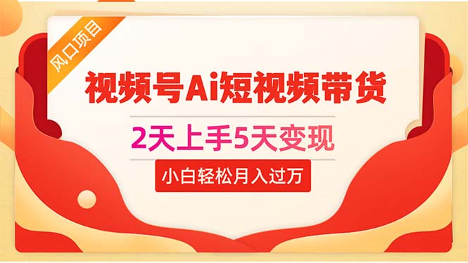 （10807期）2天上手5天变现视频号Ai短视频带货0粉丝0基础小白轻松月入过万-古龙岛网创