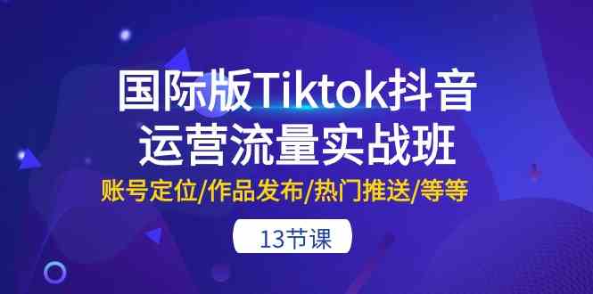 国际版Tiktok抖音运营流量实战班：账号定位/作品发布/热门推送/等等（13节）-古龙岛网创