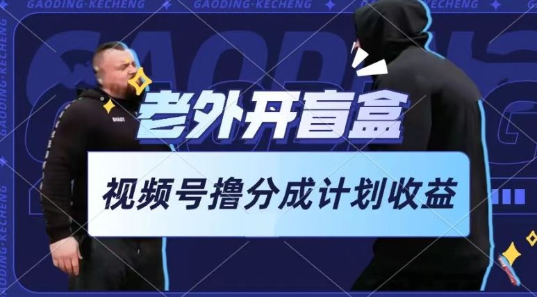 老外开盲盒视频，撸视频号分成计划收益，每天只需一小时，新手小白轻松上手【揭秘】-古龙岛网创