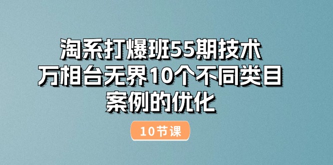 （10996期）淘系打爆班55期技术：万相台无界10个不同类目案例的优化（10节）-古龙岛网创