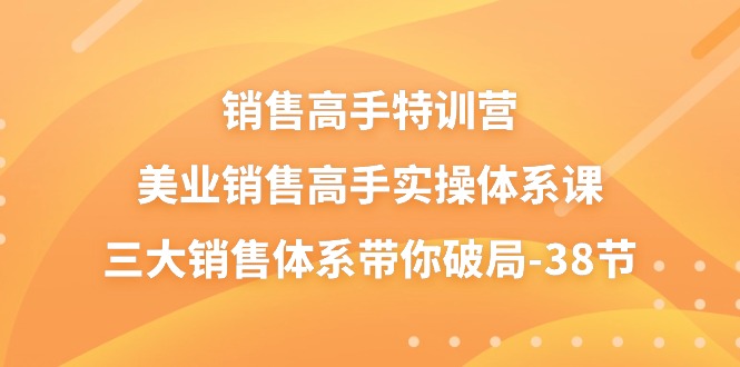 销售高手特训营，美业销售高手实操体系课，三大销售体系带你破局（38节）-古龙岛网创