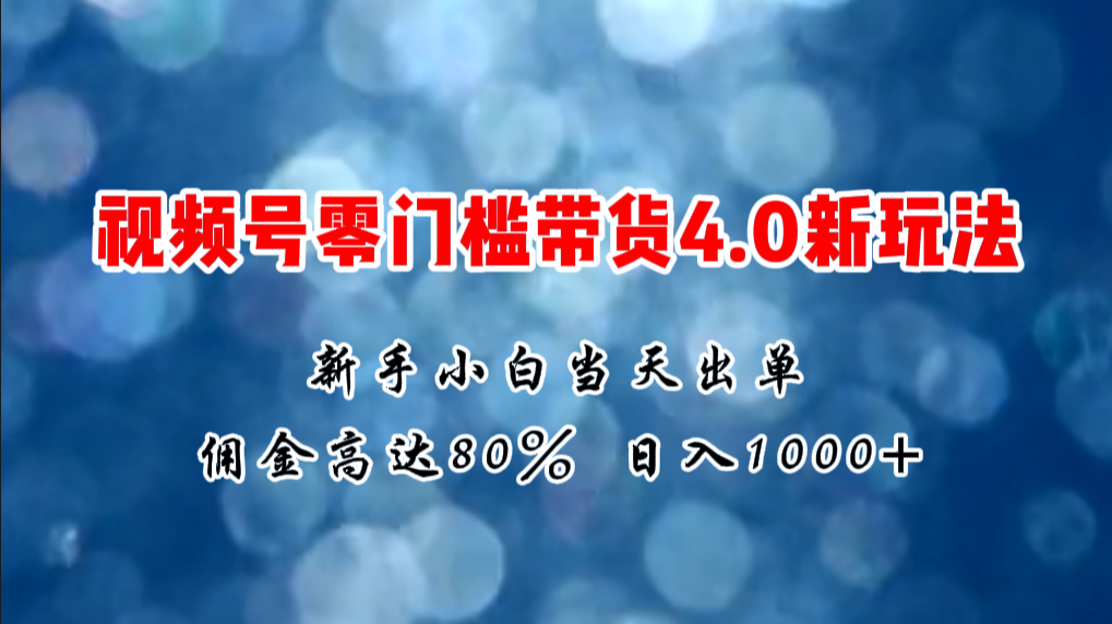 （11358期）微信视频号零门槛带货4.0新玩法，新手小白当天见收益，日入1000+-古龙岛网创
