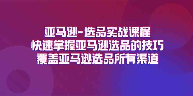 亚马逊选品实战课程，快速掌握亚马逊选品的技巧，覆盖亚马逊选品所有渠道-古龙岛网创