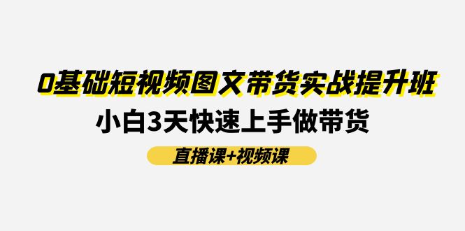 0基础短视频图文带货实战提升班，小白3天快速上手做带货(直播课+视频课)-古龙岛网创
