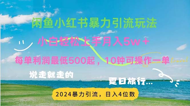 （11650期）2024暑假赚钱项目小红书咸鱼暴力引流，简单无脑操作，每单利润500+，…-古龙岛网创