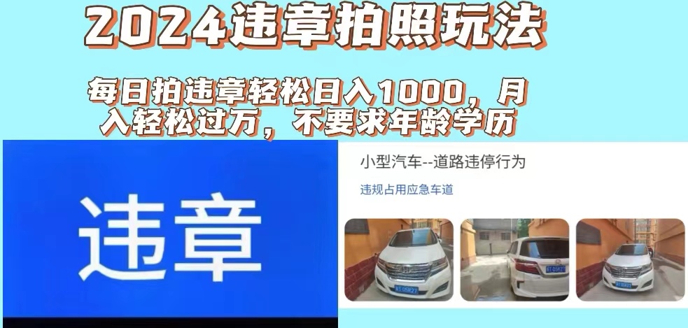 （11743期）2024违章拍照新玩法，推广躺赚+拍照赚钱双模式，日入1000+-古龙岛网创