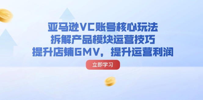 （11848期）亚马逊VC账号核心玩法，拆解产品模块运营技巧，提升店铺GMV，提升运营利润-古龙岛网创