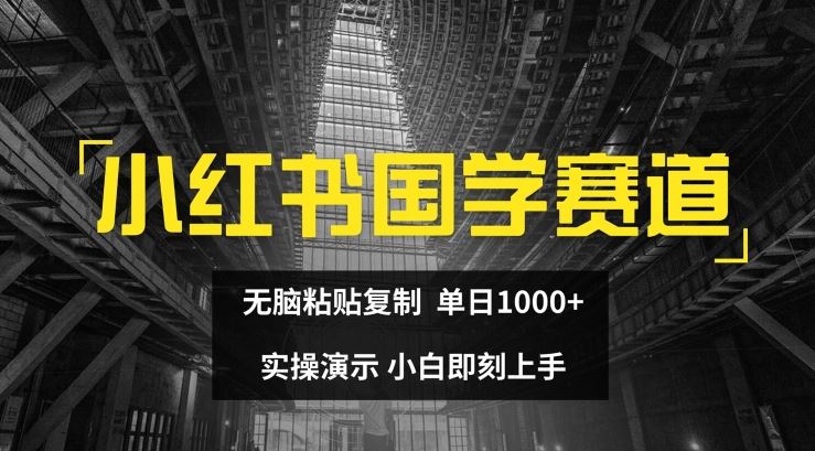 小红书国学赛道，无脑粘贴复制，单日1K，实操演示，小白即刻上手【揭秘】-古龙岛网创