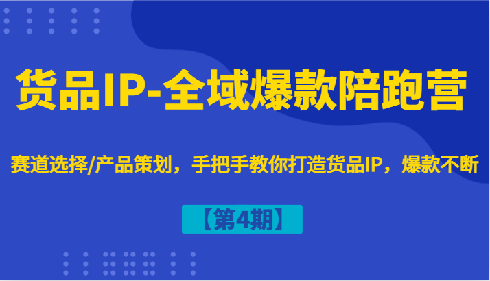 货品IP-全域爆款陪跑营【第4期】赛道选择/产品策划，手把手教你打造货品IP，爆款不断-古龙岛网创