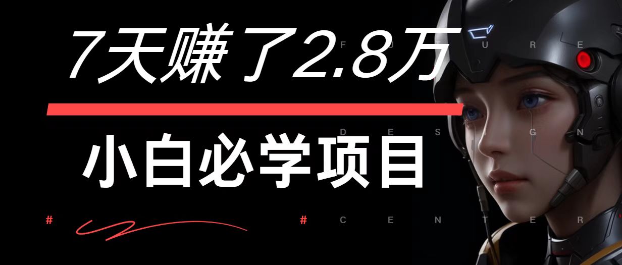 7天赚了2.8万！每单利润最少500+，轻松月入7万+小白有手就行-古龙岛网创