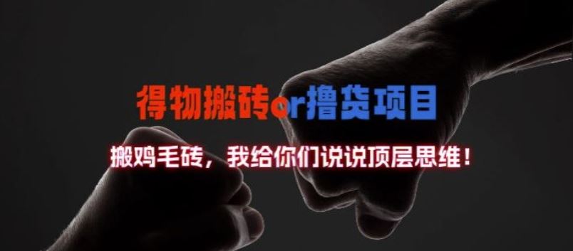 得物搬砖撸货项目?掰下数据，我给你们说说顶层思维【揭秘】-古龙岛网创