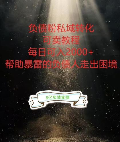 负债粉掘金计划，帮助负债者解决问题，债务规划，债务重组，最好的变现方式【揭秘】-古龙岛网创