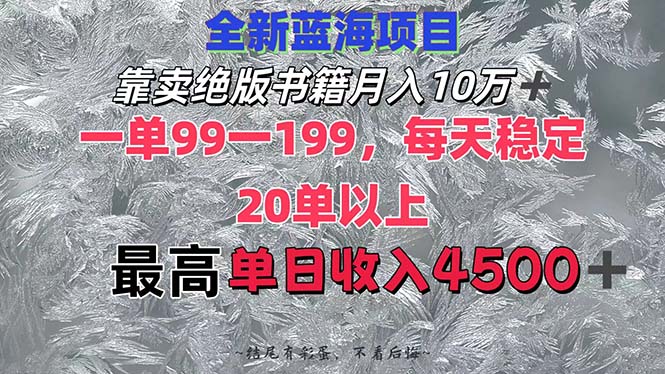 （12512期）靠卖绝版书籍月入10W+,一单99-199，一天平均20单以上，最高收益日入4500+-古龙岛网创