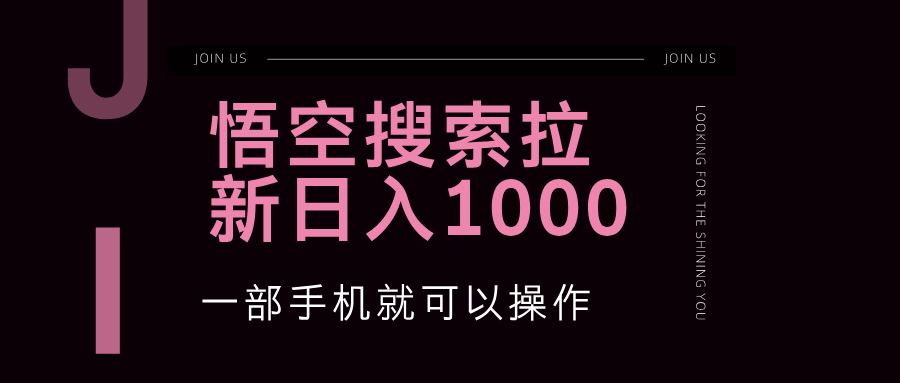 （12717期）悟空搜索类拉新 蓝海项目 一部手机就可以操作 教程非常详细-古龙岛网创