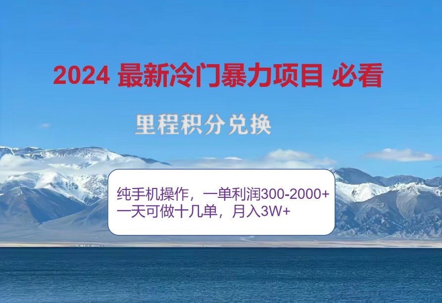 2024惊爆冷门暴利，里程积分最新玩法，高爆发期，一单300+—2000+-古龙岛网创