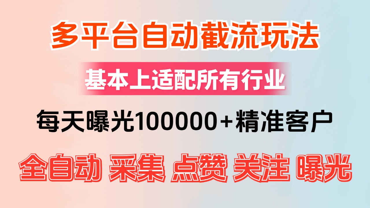 （12709期）小红书抖音视频号最新截流获客系统，全自动引流精准客户【日曝光10000+…-古龙岛网创