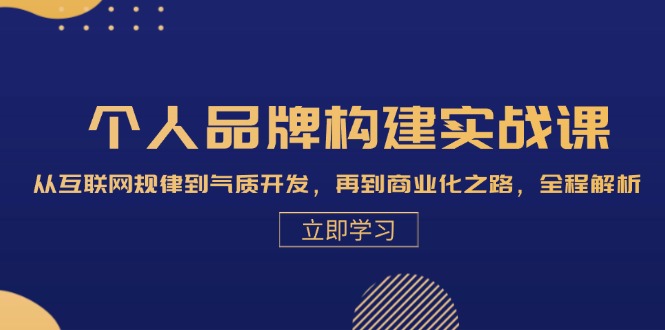 （13059期）个人品牌构建实战课：从互联网规律到气质开发，再到商业化之路，全程解析-古龙岛网创