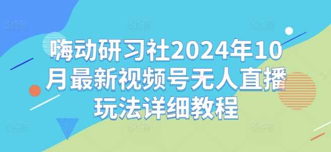 嗨动研习社2024年10月最新视频号无人直播玩法详细教程-古龙岛网创