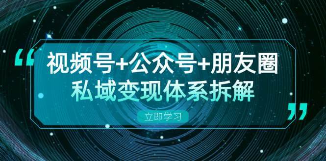 （13174期）视频号+公众号+朋友圈私域变现体系拆解，全体平台流量枯竭下的应对策略-古龙岛网创