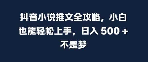 抖音小说推文全攻略，小白也能轻松上手，日入 5张+ 不是梦【揭秘】-古龙岛网创