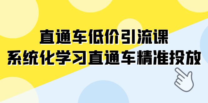 （7698期）直通车-低价引流课，系统化学习直通车精准投放（14节课）-古龙岛网创