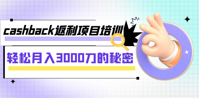 （7765期）cashback返利项目培训：轻松月入3000刀的秘密（8节课）-古龙岛网创
