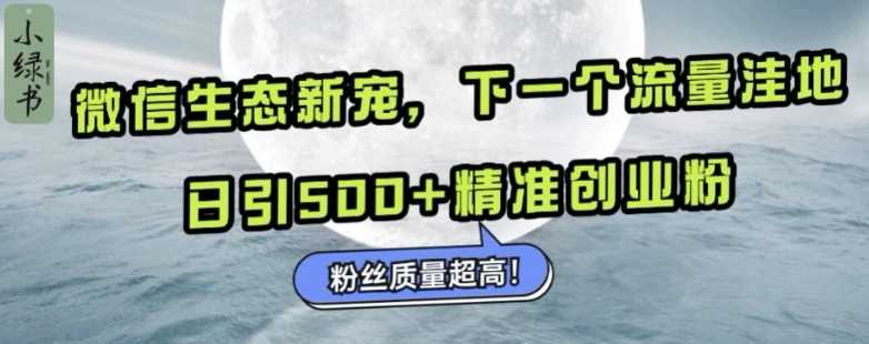 微信生态新宠小绿书：下一个流量洼地，日引500+精准创业粉，粉丝质量超高-古龙岛网创