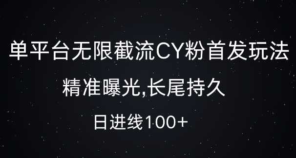 单平台无限截流创业粉首发玩法，精准曝光，长尾持久，日引流100+【揭秘】-古龙岛网创