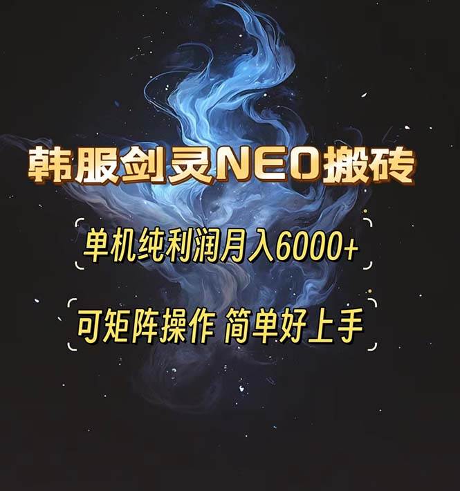 （13435期）韩服剑灵NEO搬砖攻略，单机纯利润月入6000+ 可矩阵操作，简单好上手。-古龙岛网创