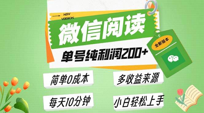 （13425期）最新微信阅读6.0，每日5分钟，单号利润200+，可批量放大操作，简单0成本-古龙岛网创