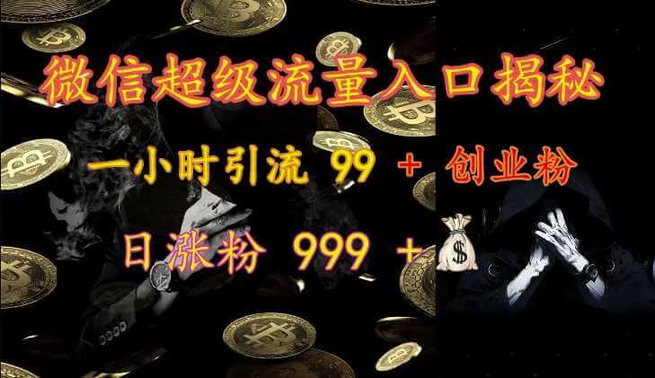 微信超级流量入口揭秘：一小时引流 99 + 创业粉，日涨粉 999 +-古龙岛网创