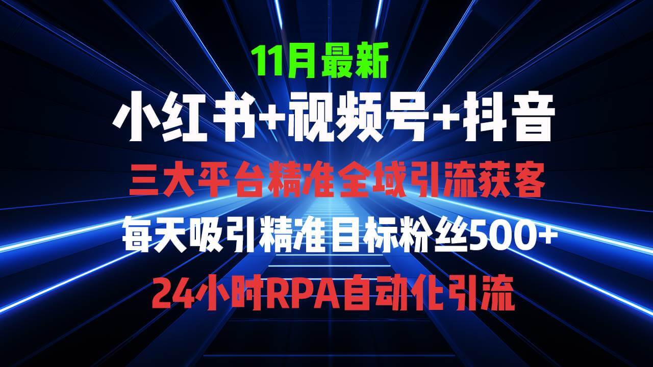 （13259期）全域多平台引流私域打法，小红书，视频号，抖音全自动获客，截流自…-古龙岛网创