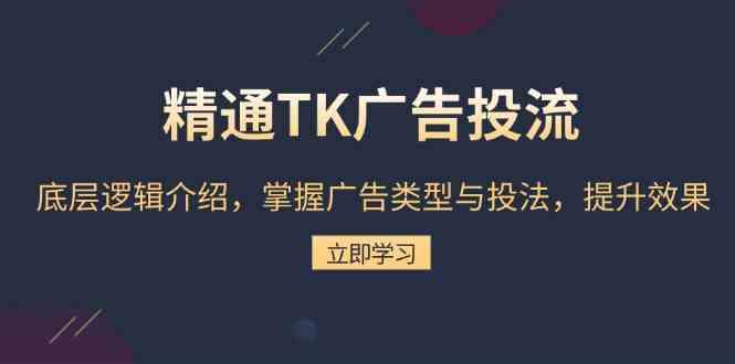 精通TK广告投流:底层逻辑介绍,掌握广告类型与投法,提升效果-古龙岛网创