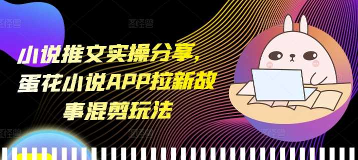 小说推文实操分享，蛋花小说APP拉新故事混剪玩法-古龙岛网创