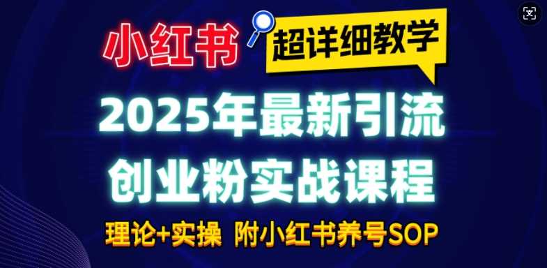 2025年最新小红书引流创业粉实战课程【超详细教学】小白轻松上手，月入1W+，附小红书养号SOP-古龙岛网创