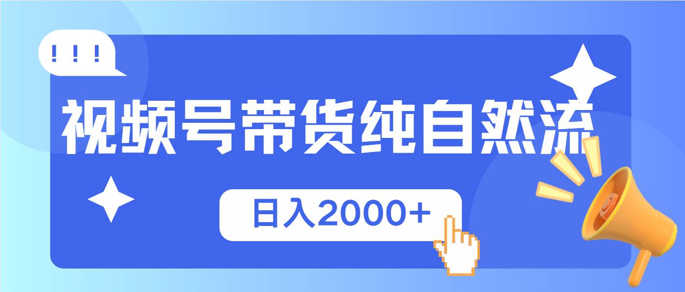 （13998期）视频号带货，纯自然流，起号简单，爆率高轻松日入2000+-古龙岛网创