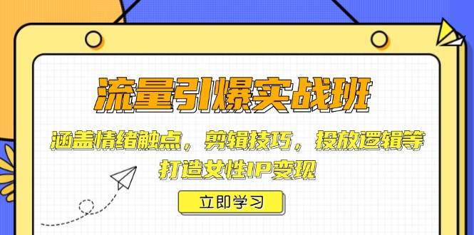 （14008期）流量引爆实战班，涵盖情绪触点，剪辑技巧，投放逻辑等，打造女性IP变现-古龙岛网创