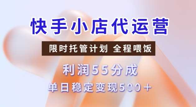 快手小店代运营3.0，模式新升级，收益55分，稳定单日5张【揭秘】-古龙岛网创
