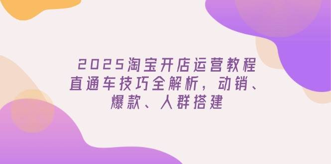 （14389期）2025淘宝开店运营教程更新，直通车技巧全解析，动销、爆款、人群搭建-古龙岛网创