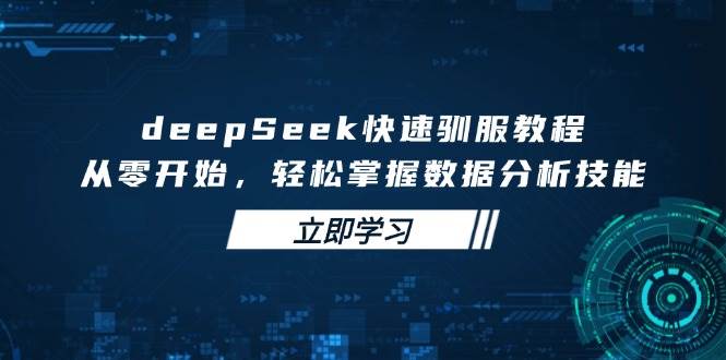 （14536期）deepSeek快速驯服教程，从零开始，轻松掌握数据分析技能-古龙岛网创