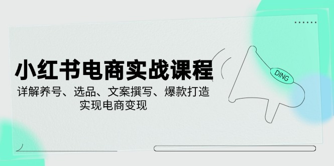 （14549期）小红书电商实战课程，详解养号、选品、文案撰写、爆款打造，实现电商变现-古龙岛网创