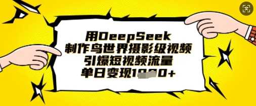 用DeepSeek制作鸟世界摄影级视频，引爆短视频流量，单日变现1k-古龙岛网创