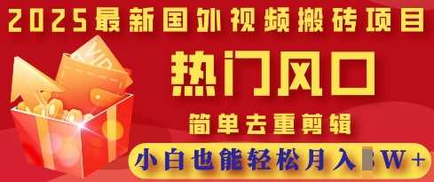 2025最新视频搬砖项目，热门风口，简单去重剪辑，小白也能轻松月入过W-古龙岛网创