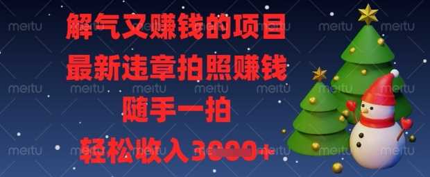解气又挣钱的项目，最新违章拍照挣钱，随手一拍，轻松收入数张【揭秘】-古龙岛网创