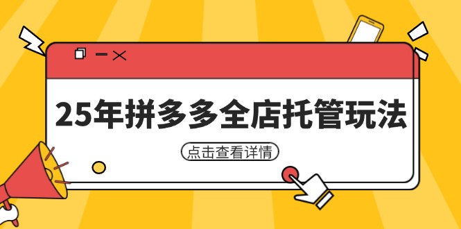 （14222期）25年拼多多全店托管玩法，矩阵动销裂变玩法如何低风险盈利 新手运营秘籍-古龙岛网创